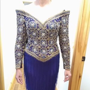Hand beaded custom made gown
